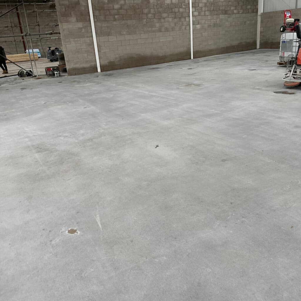grey concrete warehouse floor