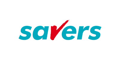 blue savers logo on white background